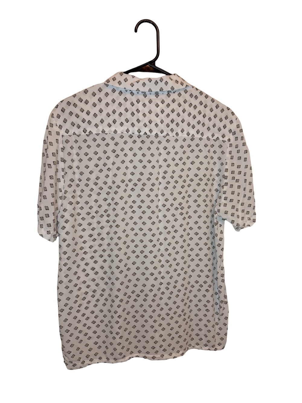 Cactus Man Ricky Singh White Diamond Print Camp Collar Button Down Shirt Large - Picture 4 of 4